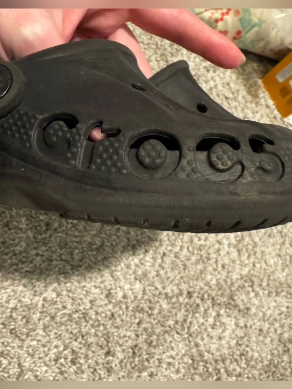 Used Baya Black Crocs Toddler Boy Girls C9 Small Kids 9 Summer shoes
